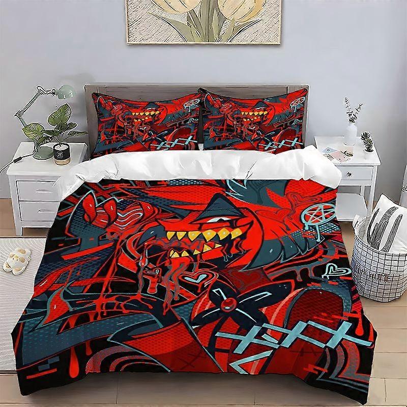 Hell Hotel Dark Demon Illustration  Digital Printed Set Polyester