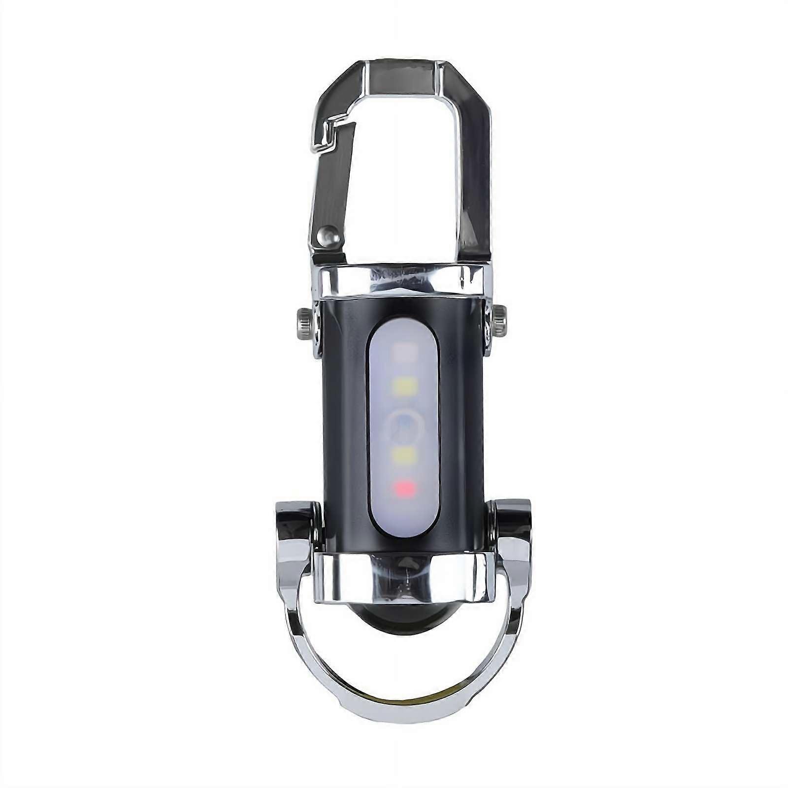 Rechargeable Keychain Flashlight with WideAngle LED Lighting, Mini USB Work Light Torch for Outdoor (Black 1pcs)