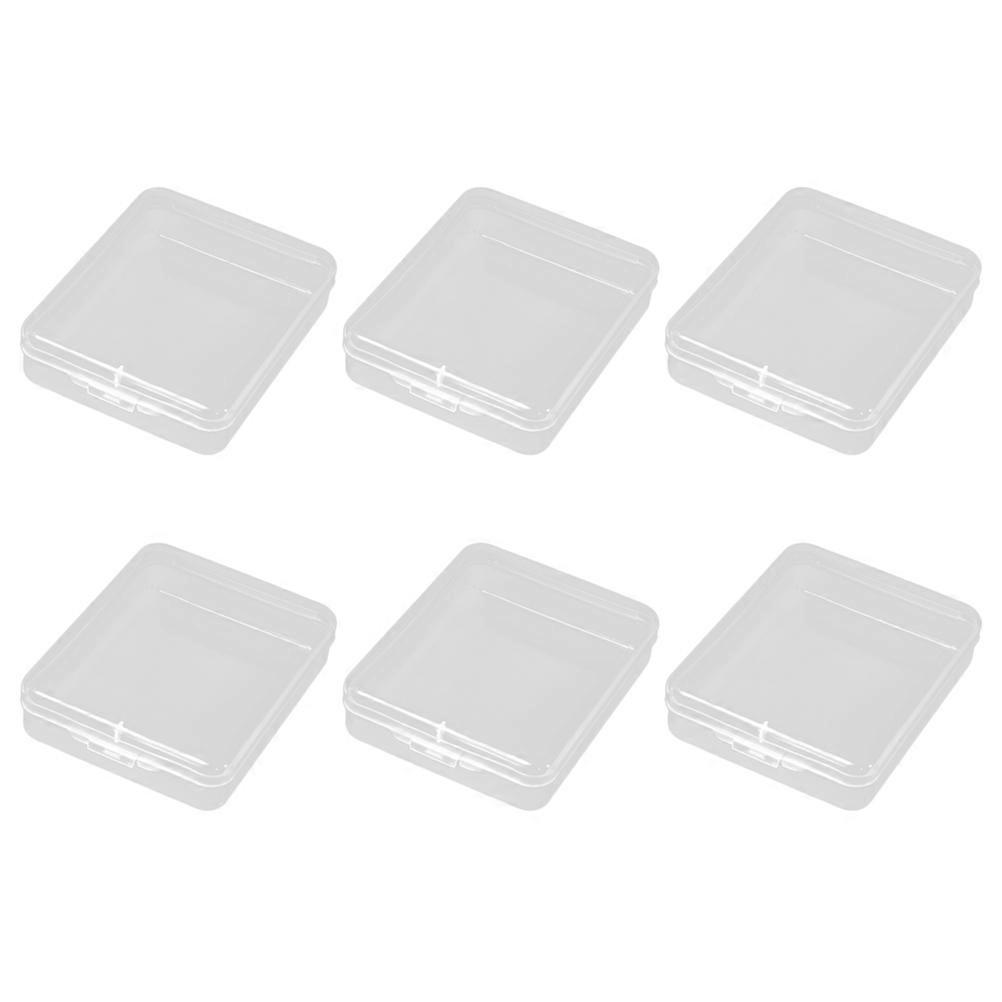 Plastic Case Jewelry Box for Storage Use 6Pcs Transparent Rectangular Container