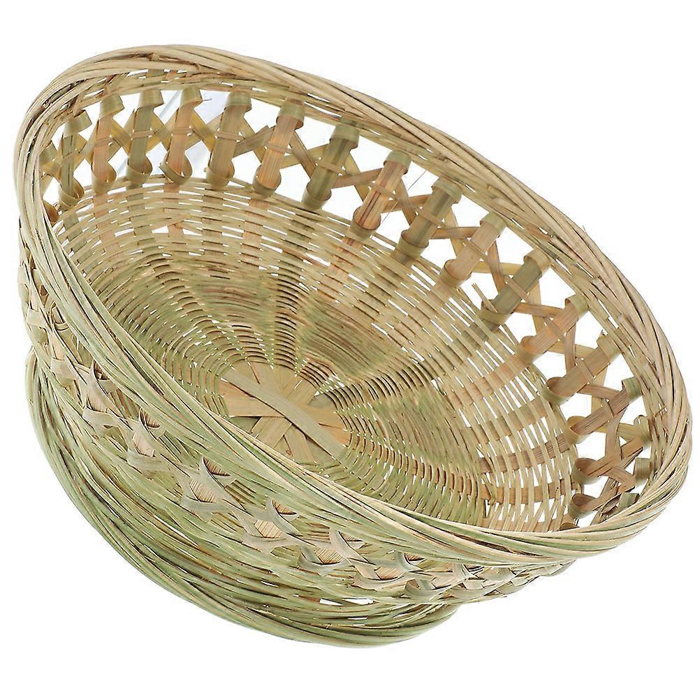 Bamboo Desktop Fruit Holder Multi-Function Fruit Basket 2Pcs for Household Use