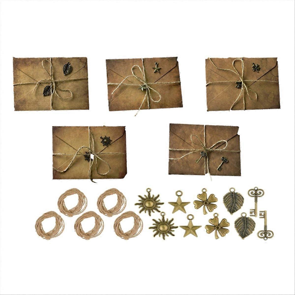 Set di carta da lettere e buste vintage, include buste e corda