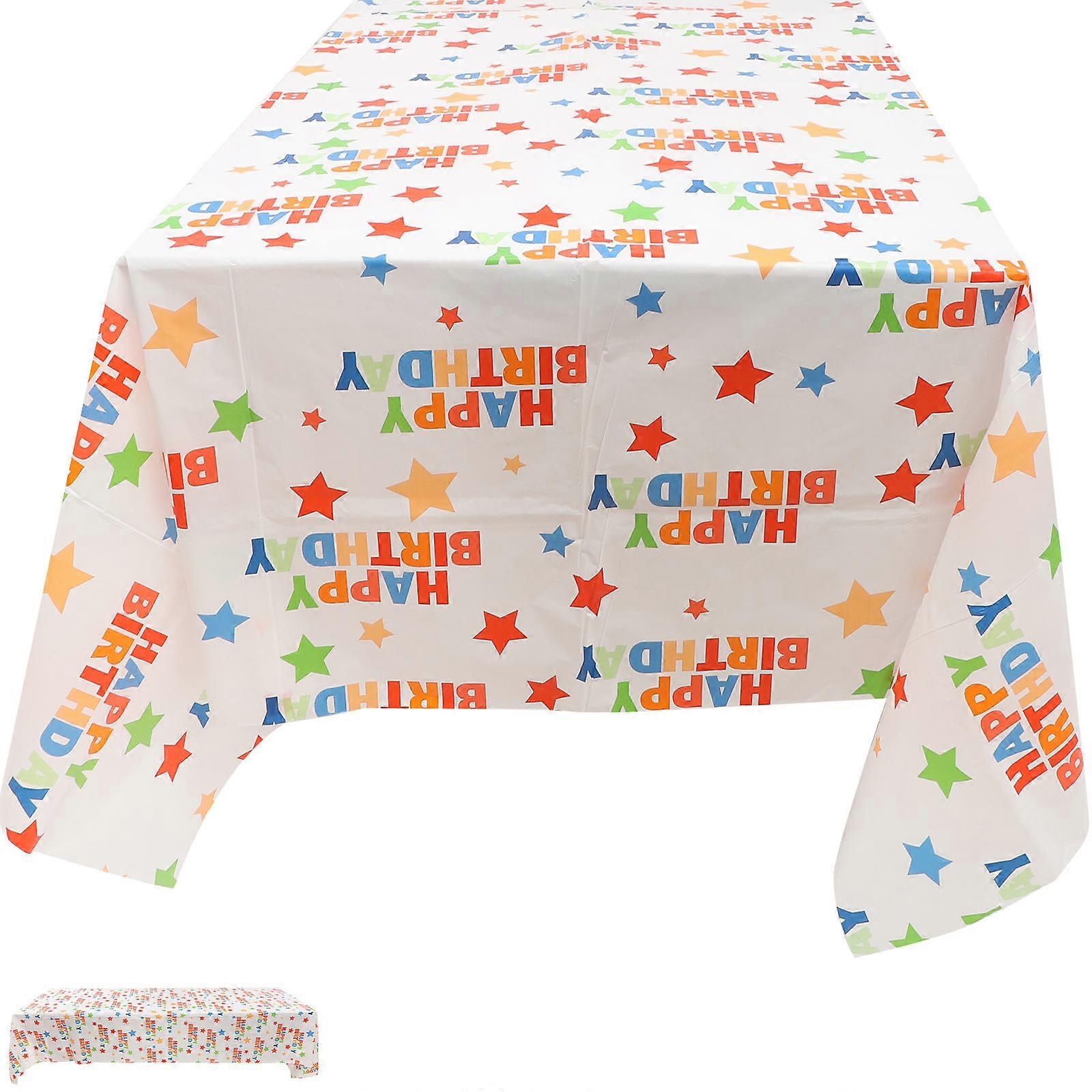 Waterproof Birthday Tablecloth Polyester Party Table Cover for 1 Piece