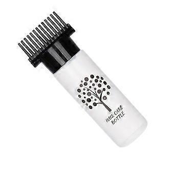 Frasco aplicador de tintura para cabelo com pente e escova para cobertura uniforme da raiz, preto.