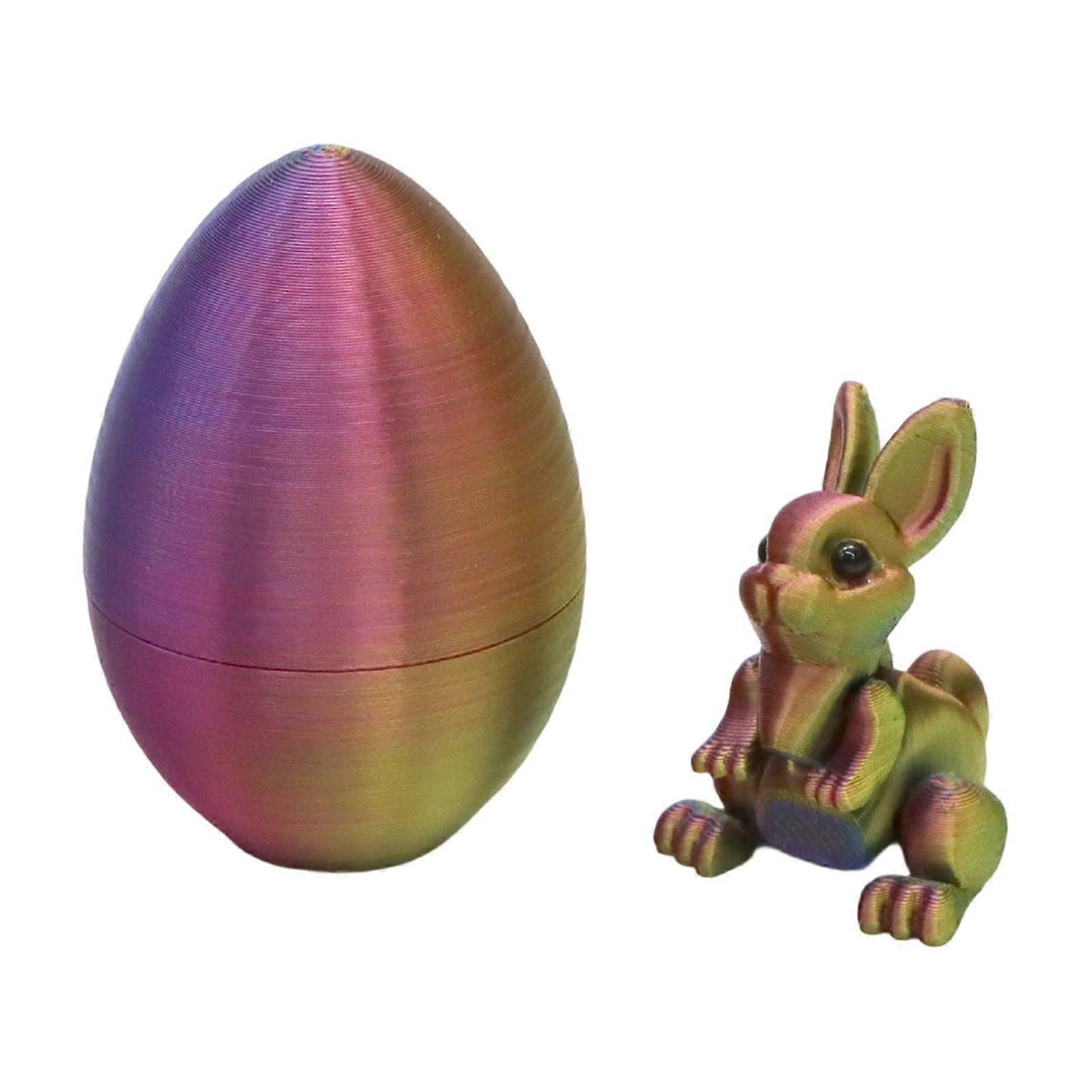4CM Easter Egg 3D-Printed Bunny Toy Movable Design Creative Desktop & Party Decor
