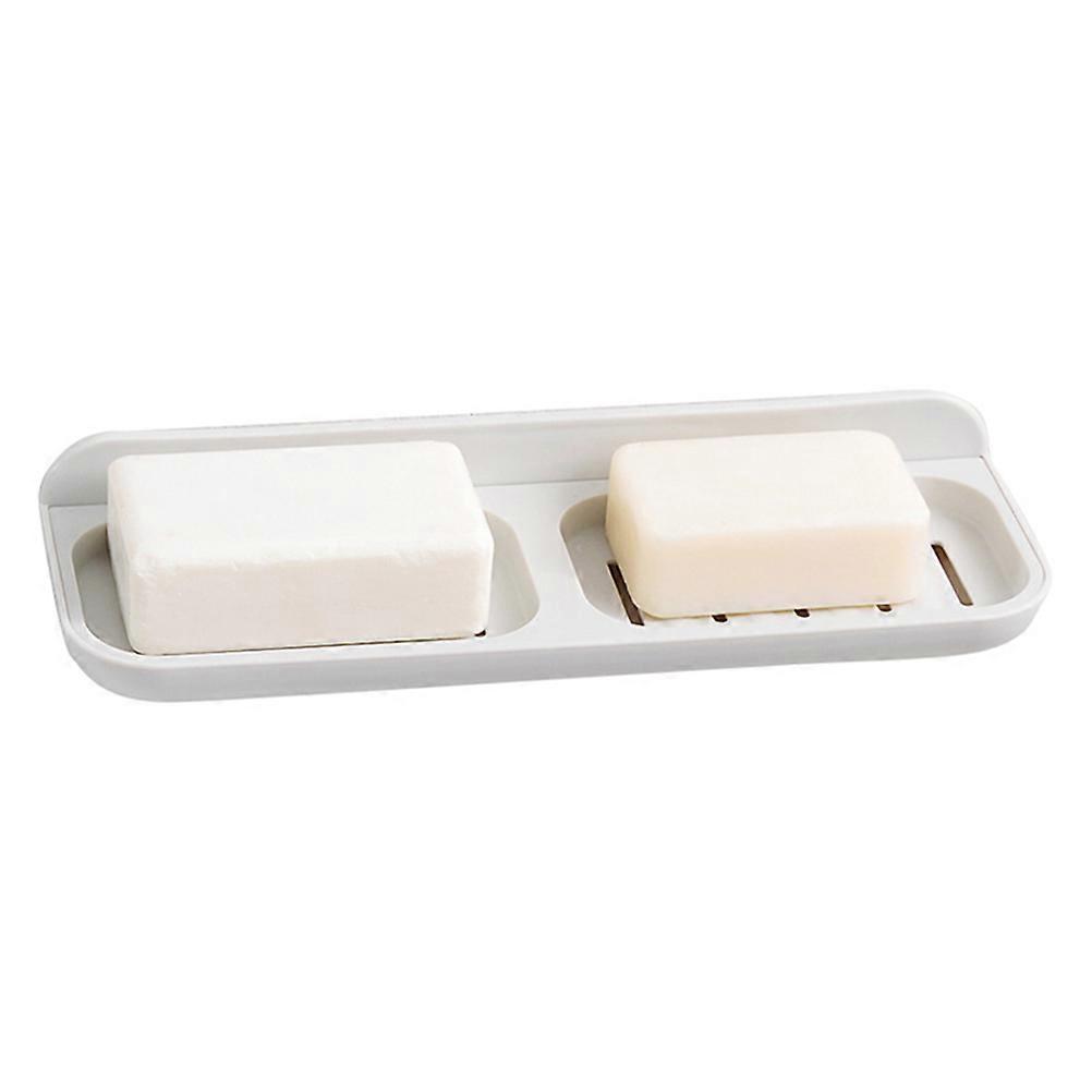 Drain Soap Rack for Holding Soap with 2 Compartments White