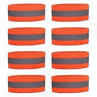 8-Piece Reflective Wristbands for Enhanced Visibility During Running, Night Walks, and Cycling Safety Gear