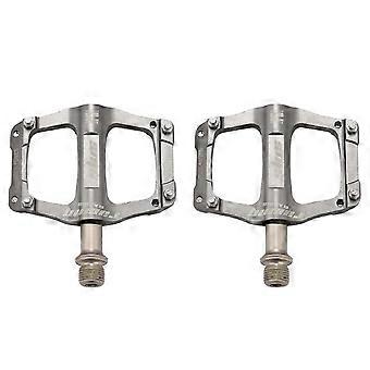 Pedali per mountain bike a 3 cuscinetti, piatti, colore titanio