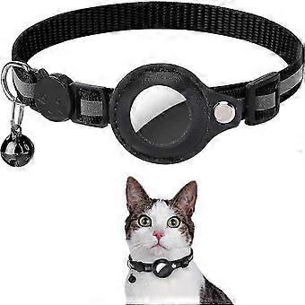 Reflective Breakaway Cat Collar with Bell and Waterproof Airtag Holder, Adjustable Pet Safety Collar