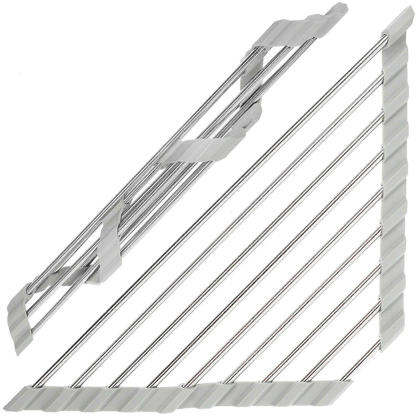 Stainless Steel Sink Drain Rack Foldable Sink Triangular Storage Holder Kitchenware