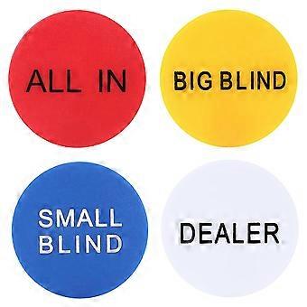4Pcs Poker Accessories - Small & Big Blind Dealer Buttons, Cards Protector Coin, Poker Chip Coin XY3 Set