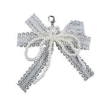 Breloque nœud papillon en dentelle pour baskets, nœud papillon amovible orné de fausses perles, accessoire pour chaussures, sacs et porte-clés femmes et filles