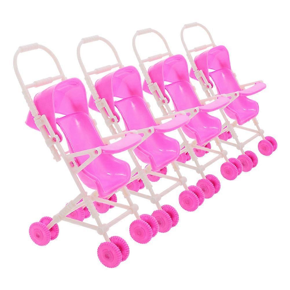 Sammenleggbart dukkevognsett for rosa plastvogner