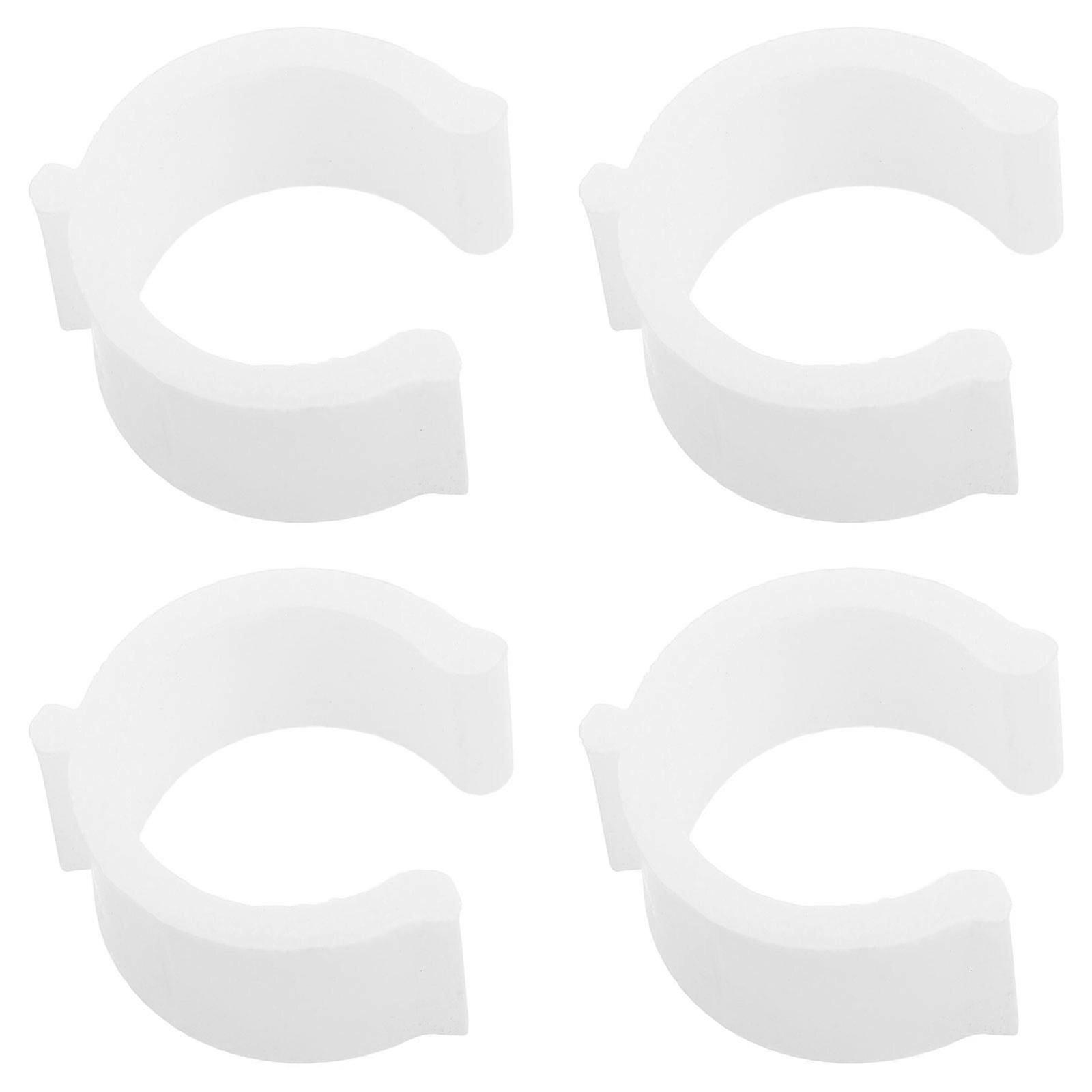 White Curtain Rod Brackets Plastic for Stable Support 4Pcs Set