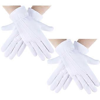 White Marching Band Parade Glove Cotton Gloves for Men Cosplay Santa Gloves Formal Dress Gloves Service Inspection Gloves