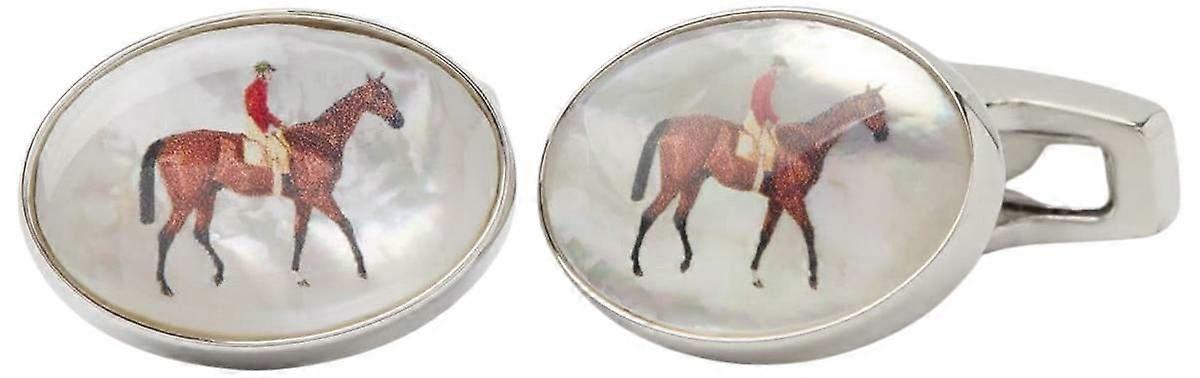 Simon Carter Stubbs Horse Cufflinks - Silver/Brown