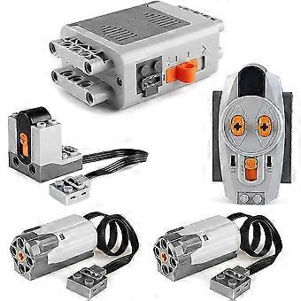 5pcs Power Function Motorized Building Blocks Power Kit 2 Medium Motors,1 Battery Box,1 IR Remote Control,1 Receiver
