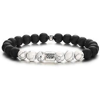 Kralen armbanden voor vrouwen mannen, 12 sterrenbeelden angst zwart wit afstand vriendschap charmes armbanden voor tiener meisjes kinderen Yin yang goede geluk ble