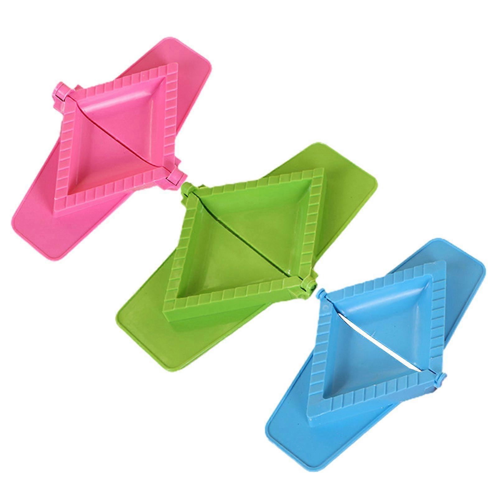 3Pcs Dumpling Maker Non-stick Food Grade Plastic Quick Release Triangle Hinged Dumpling Wrapper Kitchen Supplies KAESI