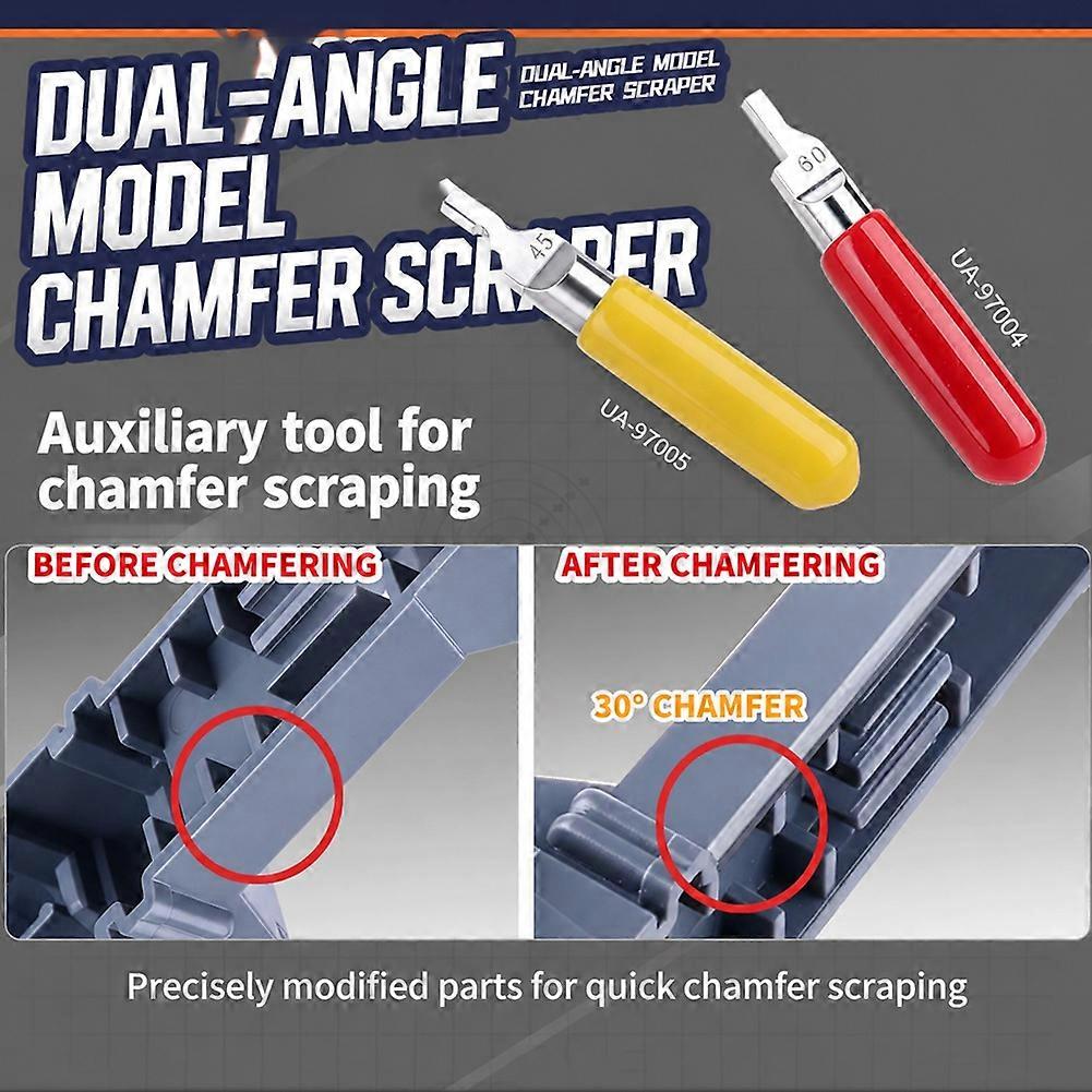 2pcs Dual Angle Chamfer Scraper 97004/97005 Deburring Tool for Plastic Model Hobby Craft Chamfering Tool