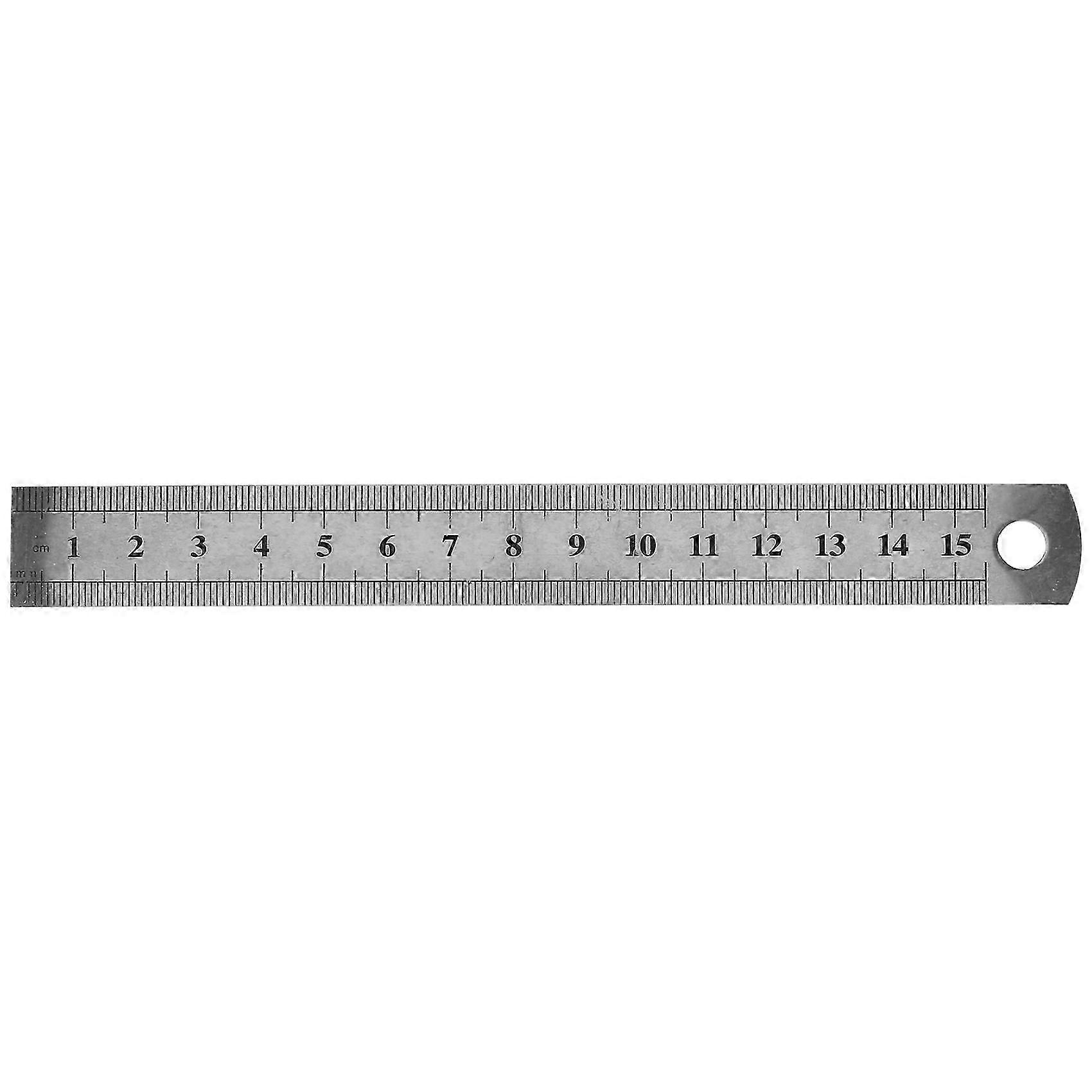 Régua de metal inoxidável de 15 cm e 6 polegadas, ferramenta de medição