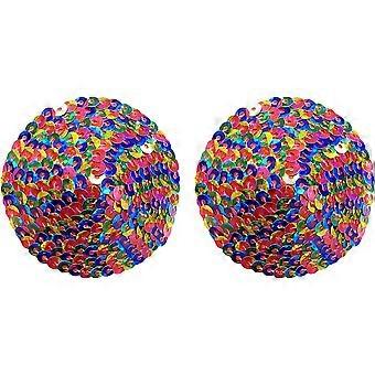 Women Colorful Sequins Nipple Reusable Adhesive Pasties Raves Party Sparkling Breast Tassels Sticky Bra Pad  Style 1