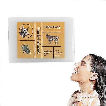 Beef Tallow Soap Bar, 100% Grass Fed Tallow Handmade Soap Bar, Herb-Infused Tallow Soap for Nourish the Face and Body, Cleans, Moisturises