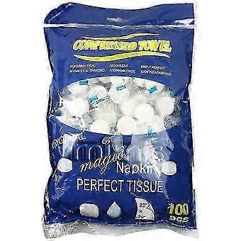 100pcs Non-Woven Compressed Travel Towels Soft Skin-Friendly 25*20cm for Camping Outdoor Use