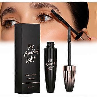 Waterproof Sweatproof Mascara, Smudge Resistant 7D Volume Lash Mascara, Black Thick Lengthening Eyelash Makeup, 1/2/4Pcs