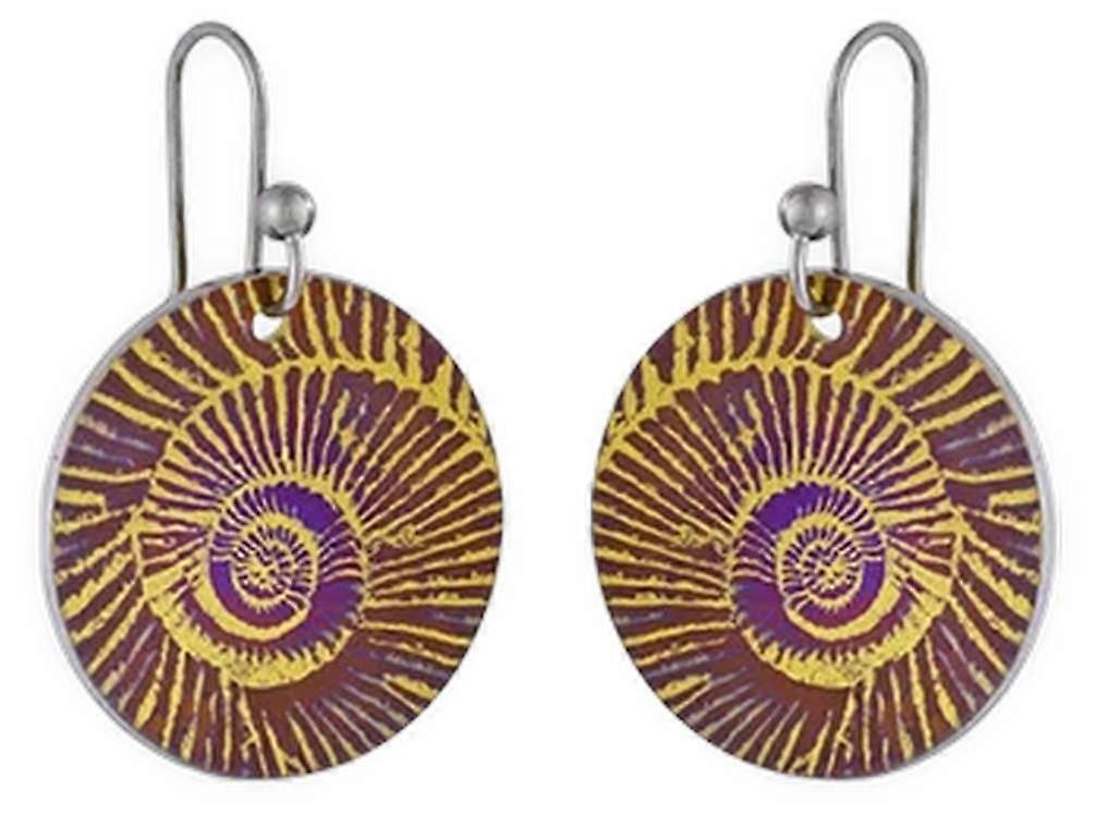 Ti2 Titanium Ammonite Drop Earrings - Yellow