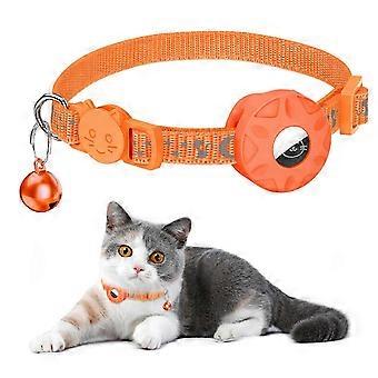 Katzenhalsband mit Schnellverschluss, verstellbar, reflektierend, mit AirTag-Halterung und Glocke für Haustiere