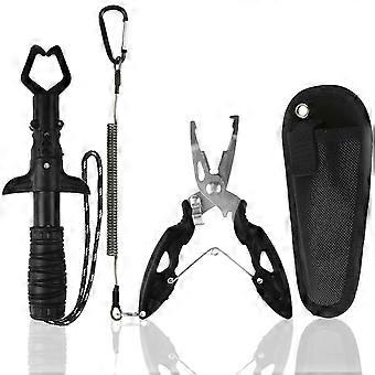 Folding Fishing Net with Aluminum Alloy Landing Net Non-Slip Gloves Storage Bag Fish Pliers Lip Gripper compatible with Easy Catch / Release EN