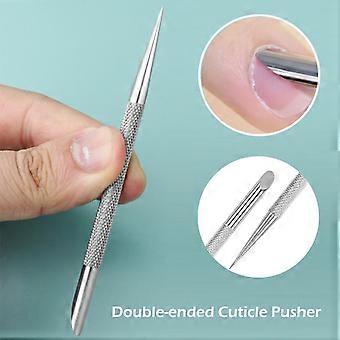 Doppelseitiger Nagelreiniger und Nagelhautentferner für Maniküre und Pediküre, ein Schönheitswerkzeug aus Stahl.