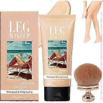 Miracle De Paris Waterproof Leg & Body Makeup, Full Complexion Perfector with Extra Large Brush for Even Coverage-lqy