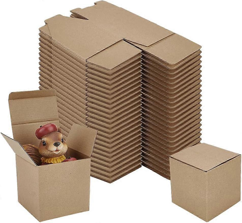 Kraft Paper Mailer Boxes Square Wheat 10x10x10.3cm