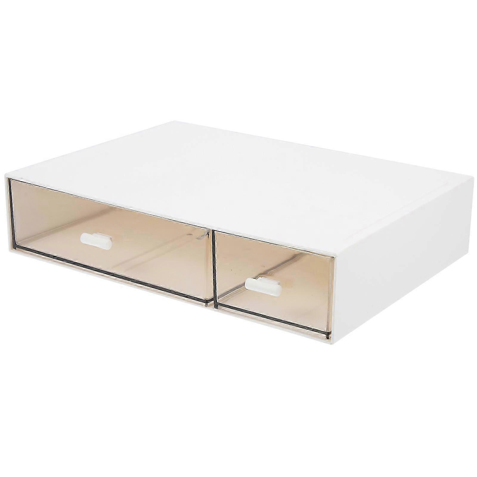 White Stackable Desktop Storage Drawers for Home Use ABS Material Organize Small Items Efficiently Design