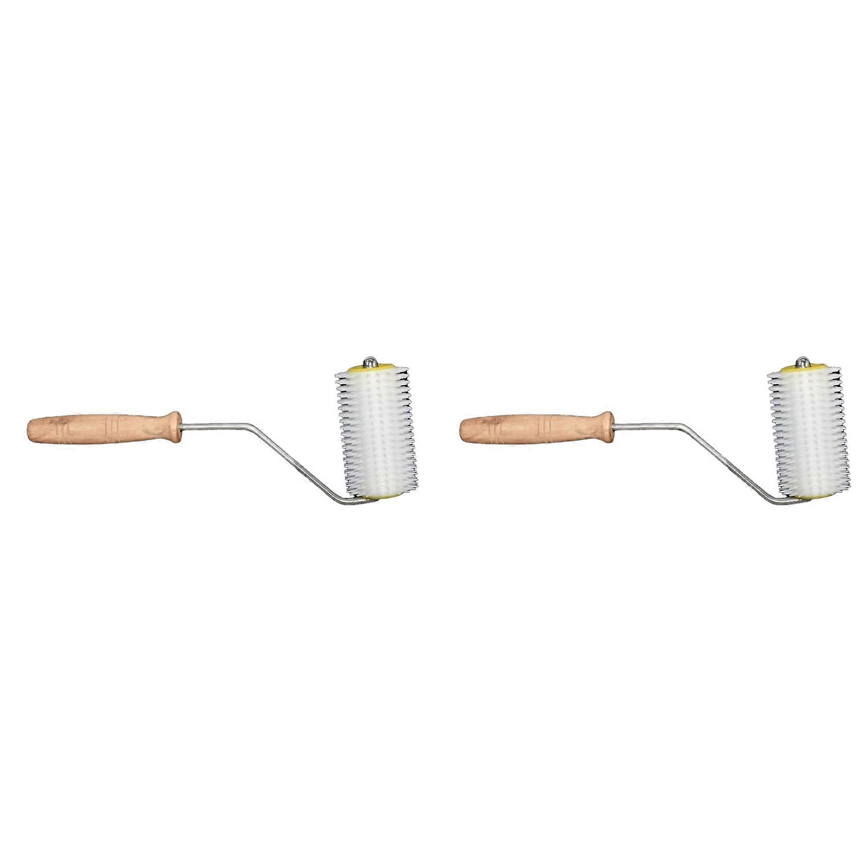 2X Bee Honey Extracting Tool Uncapping Needle Roller Type Propolis Extractor Bee Honey Comb Beekeeping Uncapping Tools,B