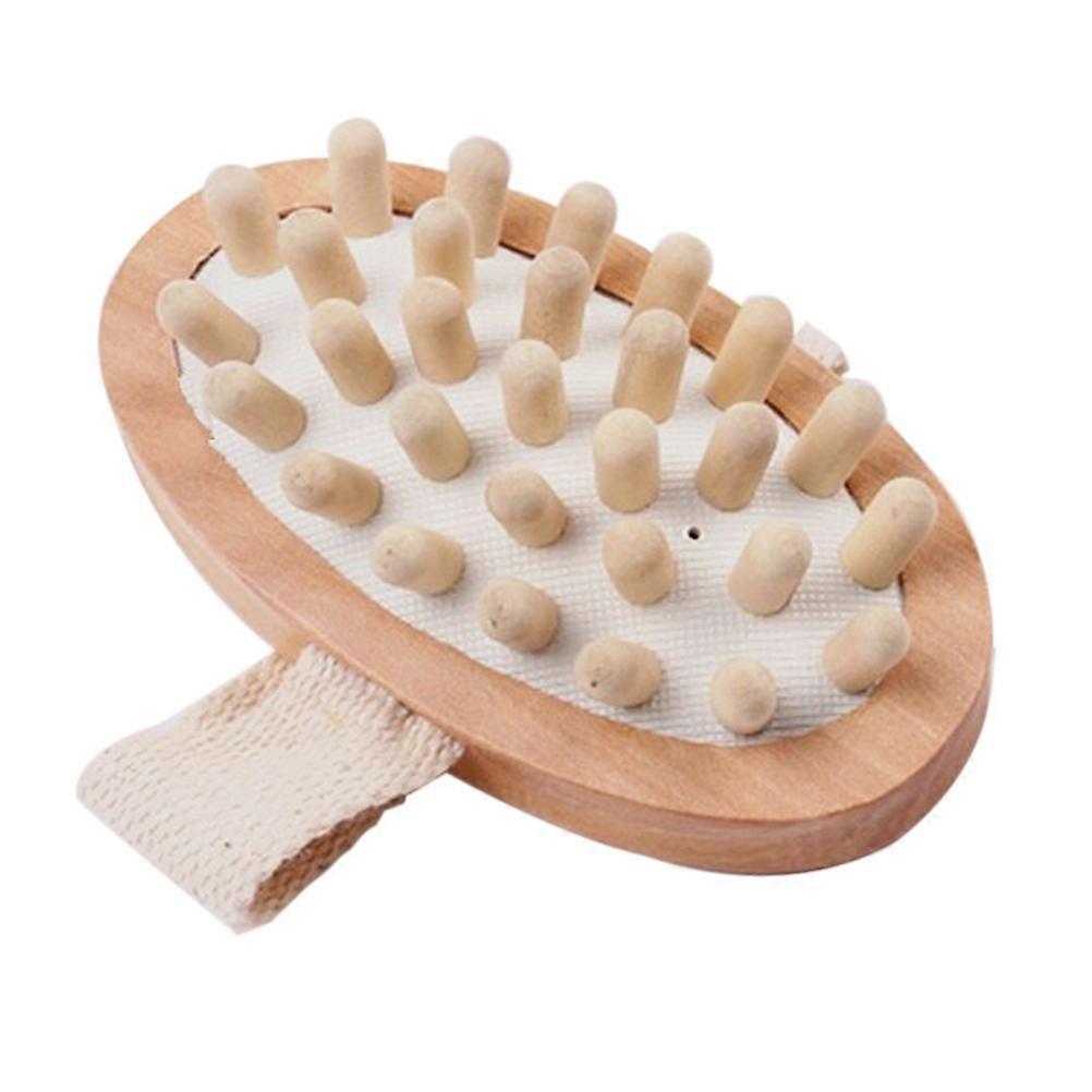Brosse de bain en bois massante pour le bain et le massage du corps, tête ronde