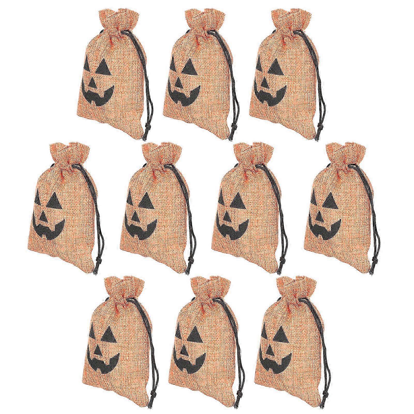 Halloween Candy Storage Bags 10Pcs Drawstring Pouches