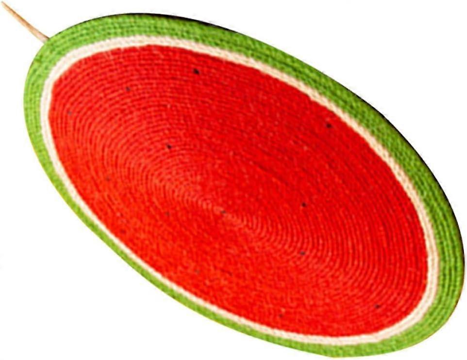 Kitten Sisal Scratching Mat, Red Watermelon Pattern, For Home Use