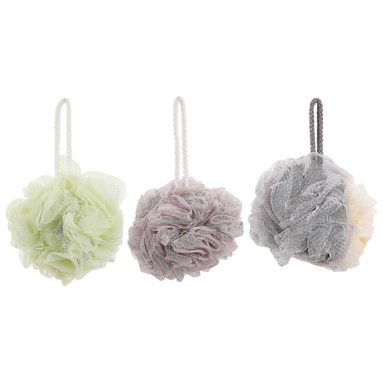 Bath Foaming Mesh Balls Supple Bathing Tool for Shower Back Scrubbing 3Pcs