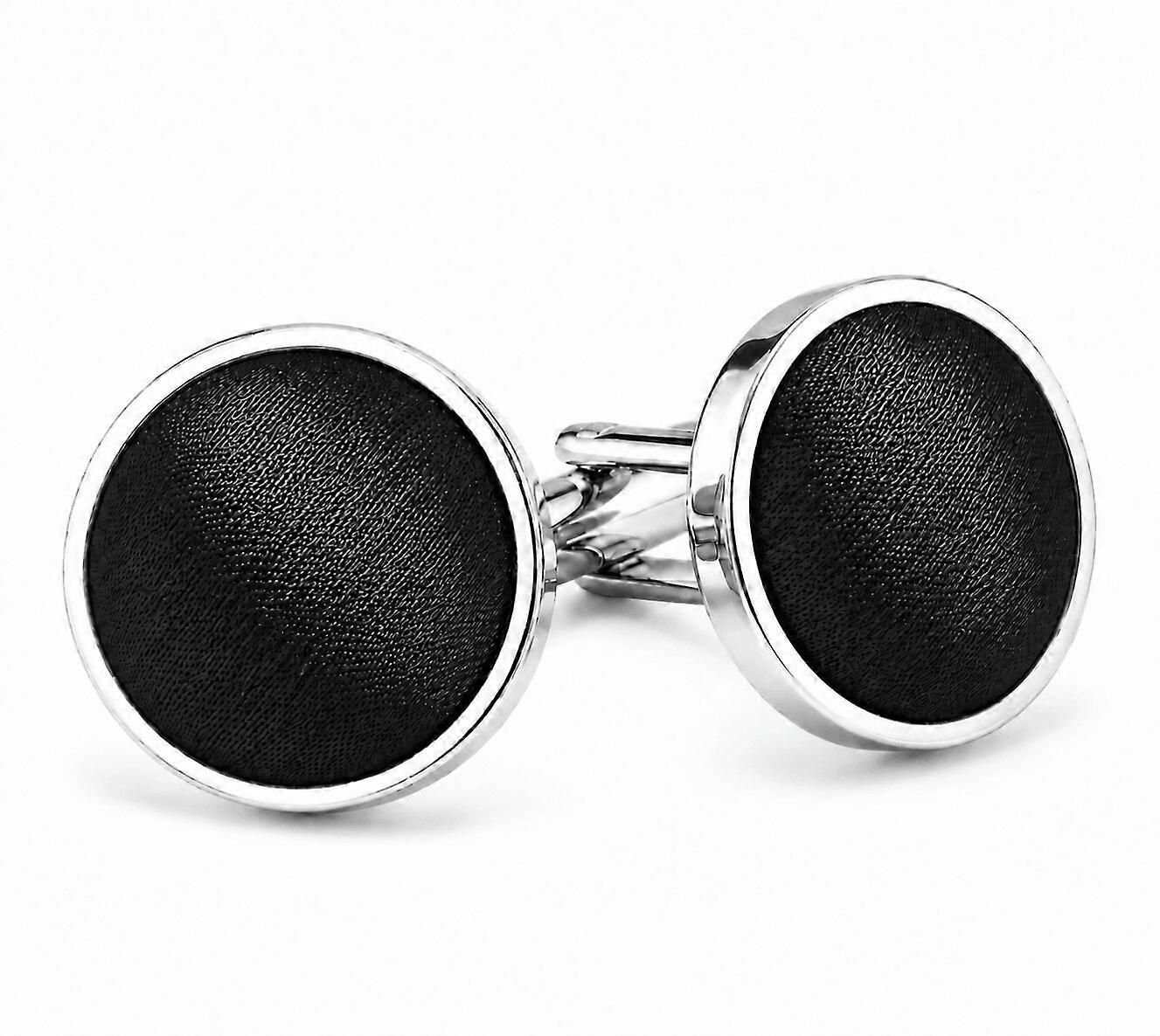 Black Plain Satin Cufflinks