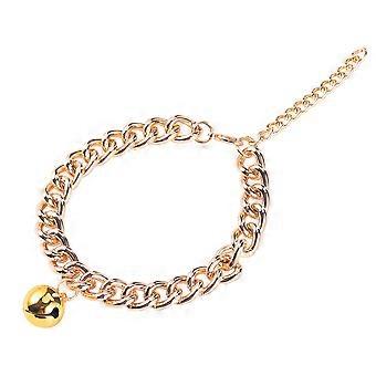 Pet Necklace Pet Bell Collar for Sturdy Decoration 1Pcs Golden Material