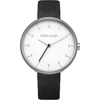 Karen Millen Quartz analoge vrouw horloge met KM135B synthetische lederen armband