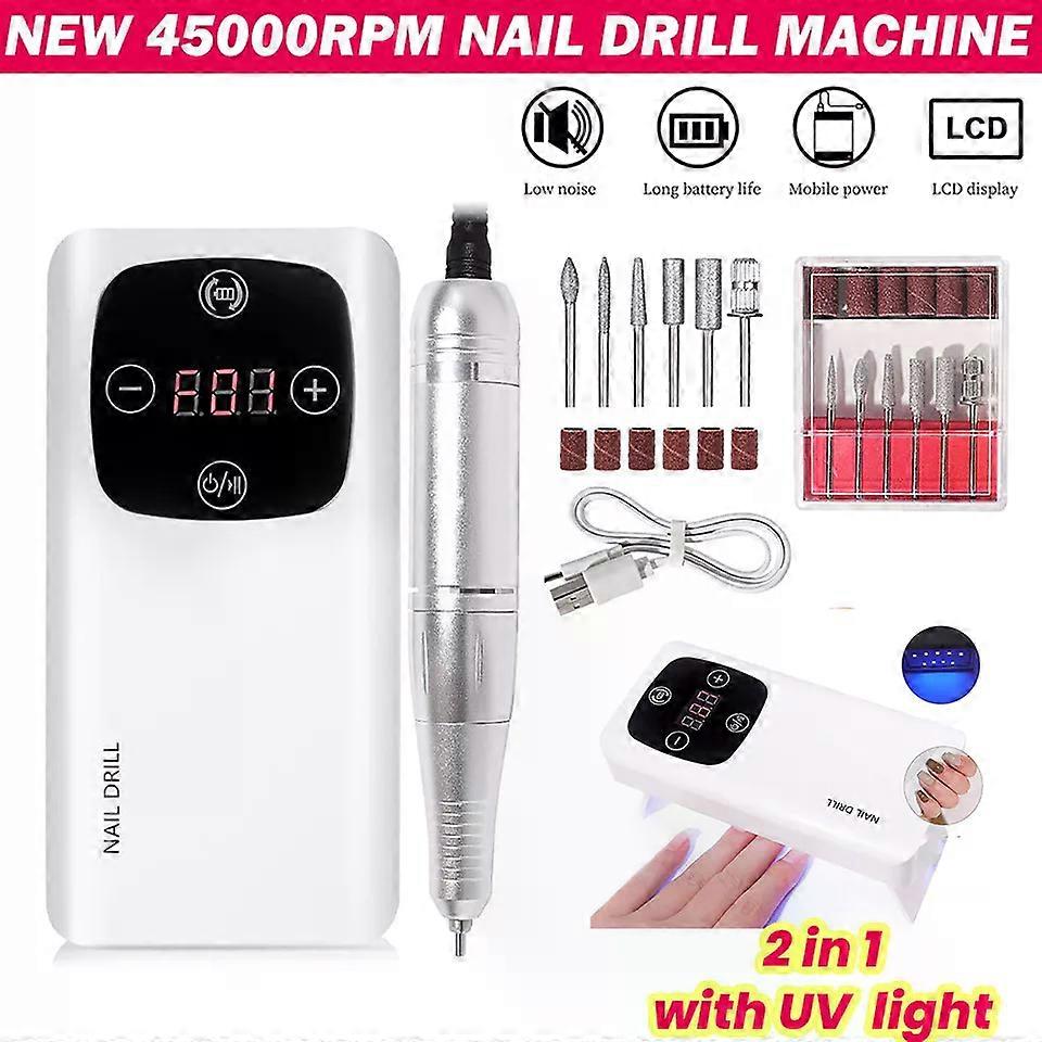 High-Speed Rechargeable Nail Drill, Adjustable Speed Multifunctional Kit