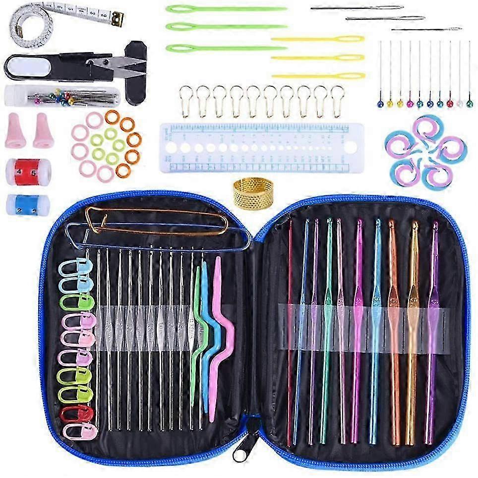 100-Pc Crochet Kit with Leather Case