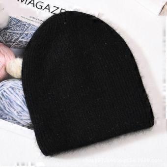 Herbst- und Wintermützen in einfarbigen Farben mit kleinen Pailletten, weiche Wollmützen für Damen und Herren, Angola-Mützen aus langem Kaninchenfell, gestrickte Mützen mit Kaninchenhaar, warme Mützen für kalte Tage.
