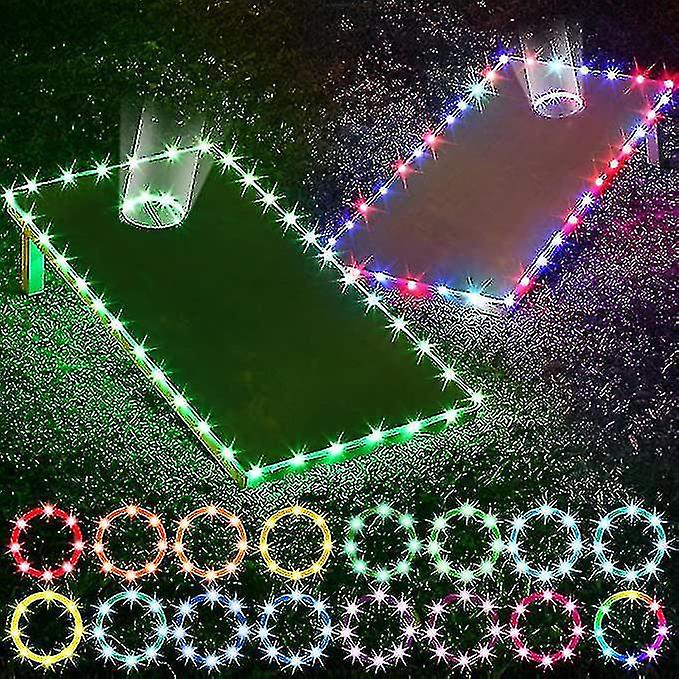 Cornhole Board Lights 2 Set Corn Hole Edge And Ring Led Lights