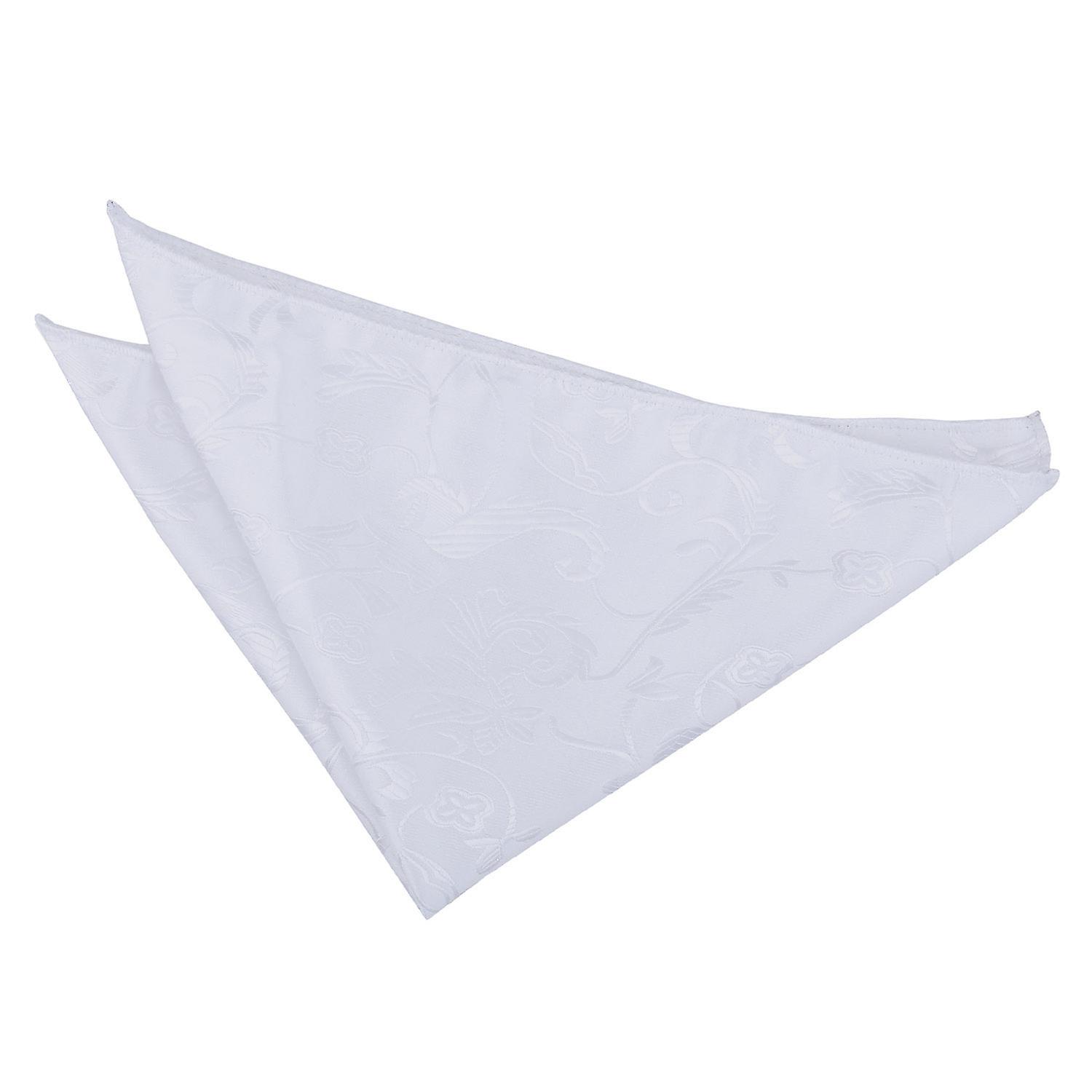 White Floral Pocket Square