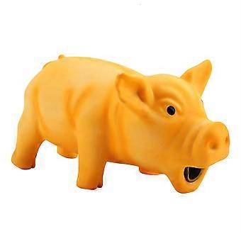 Schattig varken grommen piepen latex huisdier kauwspeelgoed voor hond puppy speelgoed (geel)