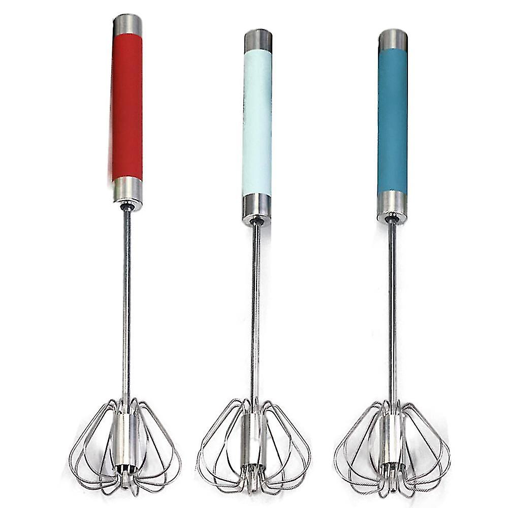 Stainless Steel Semi-automatic Egg Whisk - 3pcs Hand Push